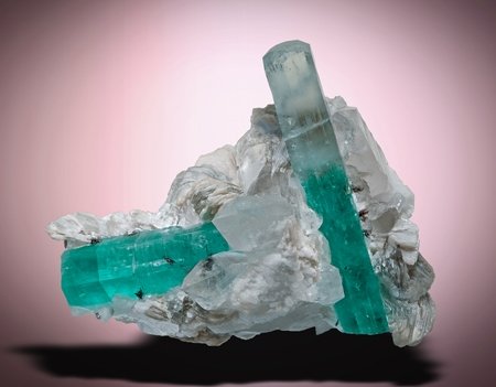 Beryl (variety aquamarine emerald) Mingora mining district Pakistan