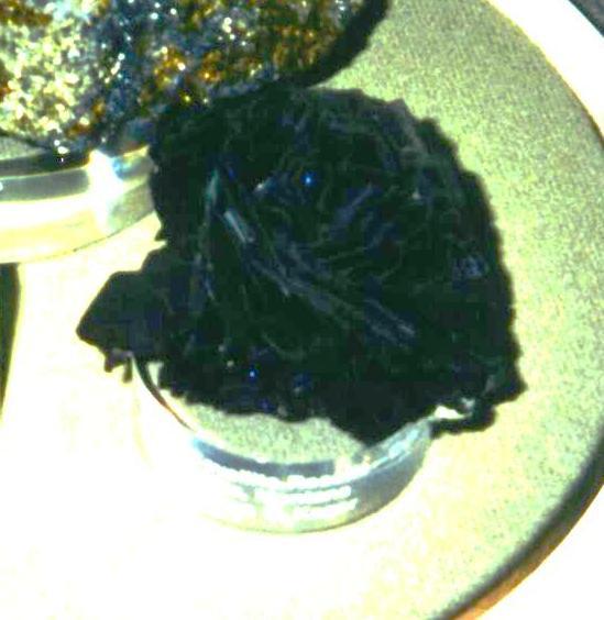 Butte stolen Covellite rosette from the  from the National Mining Hall of Fame.jpg