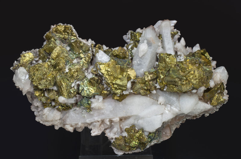 Chalcopyrite with Quartz and Calcite - El Bolivar Mine_Piedras Verdes_Chihuahua_Mexico.jpg