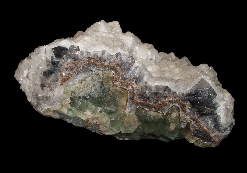 JKB396, Quartz on Fluorite, Rogerley Mine, Frosterley, Weardale, North Pennines Co., Durham, England, United Kingdom.JPG